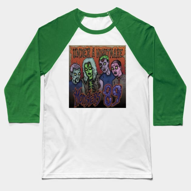 UAN Monsters 89 Album Cover Baseball T-Shirt by Under A Nightmare